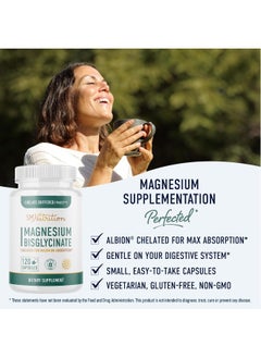 SMNutrition Magnesium Bisglycinate 100% Chelate TRAACS® 400mg (120 Capsules) Maximum Absorption & Bioavailability, Chelated & Buffered - Sleep, Energy, Anxiety, Leg Cramps, Headaches  - Image 2