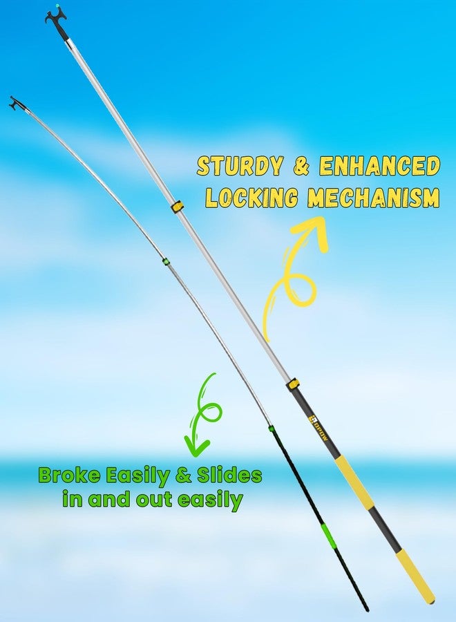Opow Telescoping Boat Hook Pole, 3-Stage Aluminum Push Pole for Boat Docking, Mooring & Water Retrieval, Floating Night-Glow Hook, Lightweight Durable Marine Pole for Saltwater & Freshwater Boats - Image 2