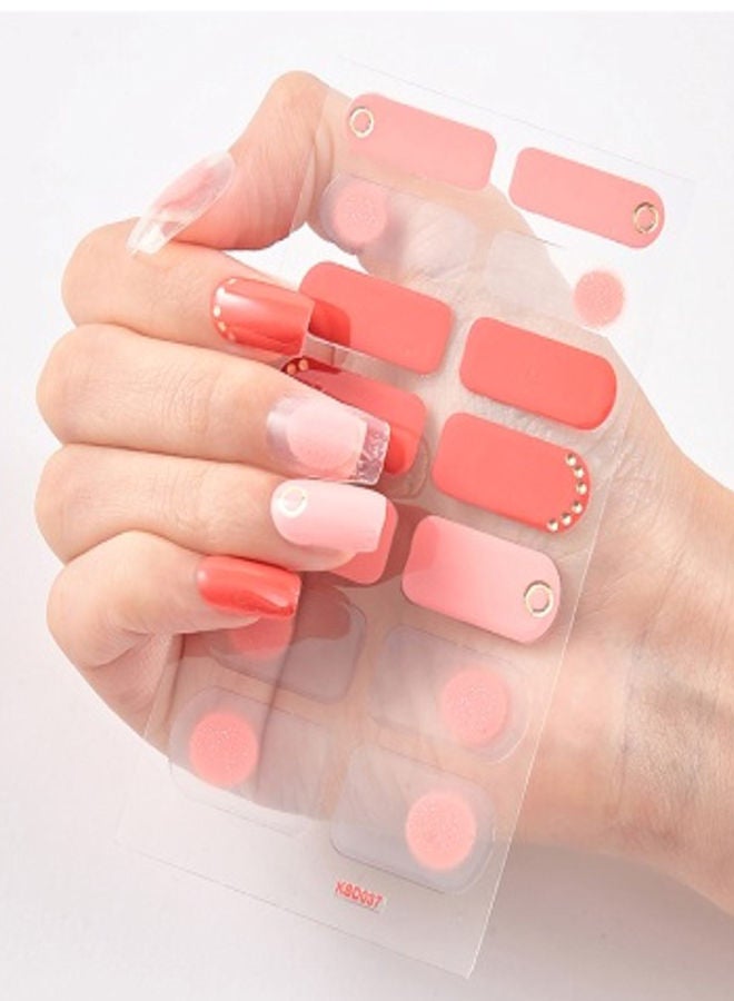 خيشة 14  قطعة لاصق للاظافر بألوان عصرية
