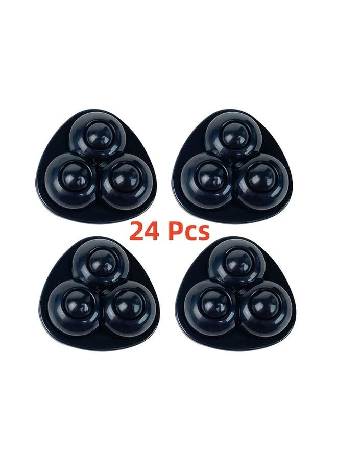 24Pcs Black Nylon Self Adhesive Caster Wheels 360 Swivel Appliance Rollers For Kitchen Home Use - Image 1