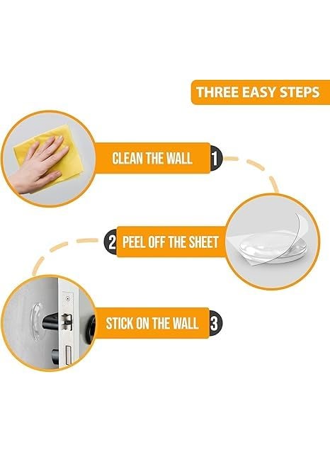 GOKAJ GOKAJ100 Wall Protector Knob Shield Rubber Buffer Crash Pads Door Stoppers for Furniture Glass Table Home OfficeRound Door Handle Bumper SelfAdhesive GeometryWhite 100 Pack  - Image 5