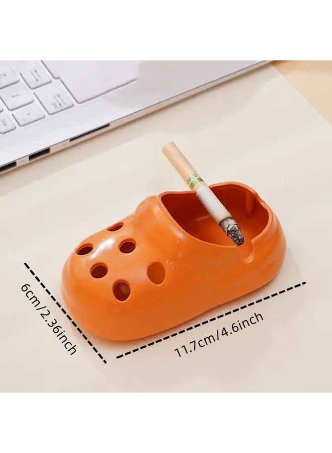 Creative Shoe Shaped Ashtray White Glossy Glaze Finish Dual Use Desktop Decorative Accessory - Image 2