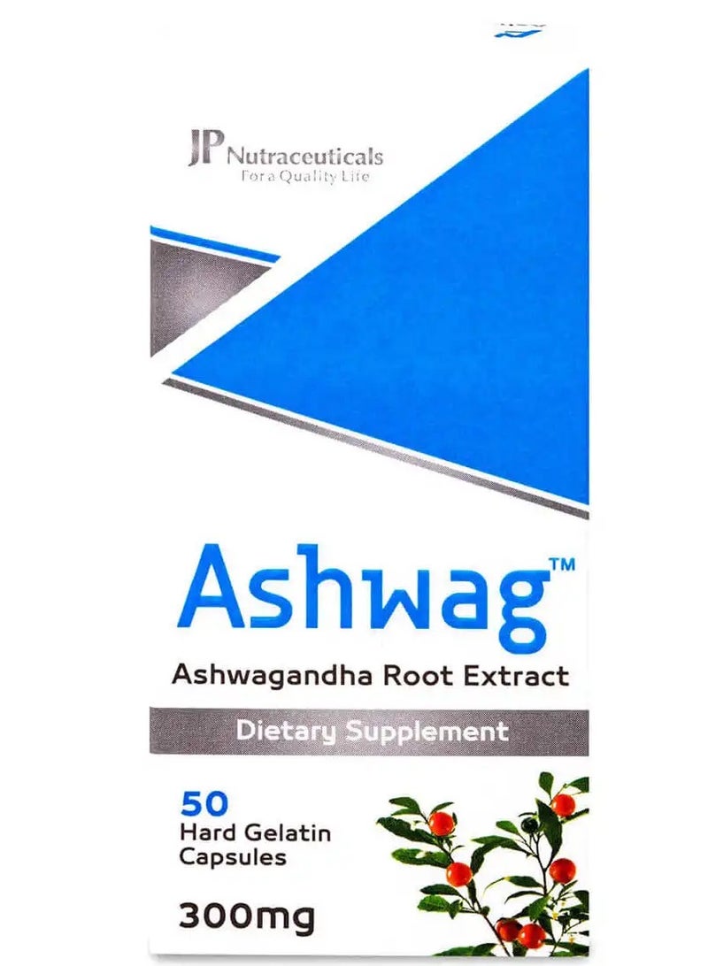 JP Nutraceuticals Ashwag Ashwagandha 300 Mg 50 Capsules  - Image 1