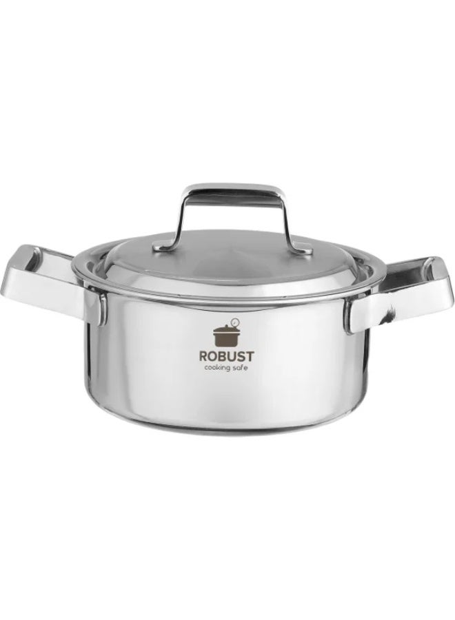 ROBUST Stainless Steel Cooking Pot, 24 cm - Silver - Image 3