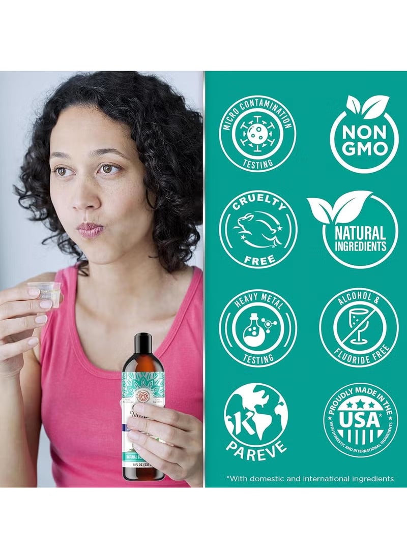 GuruNanda - Coconut Oil Pulling, Fresh Breath & Whitening Mouthwash, 7 Essential Oils & Vitamins for Happy Teeth & Gums, 8 oz - Image 1