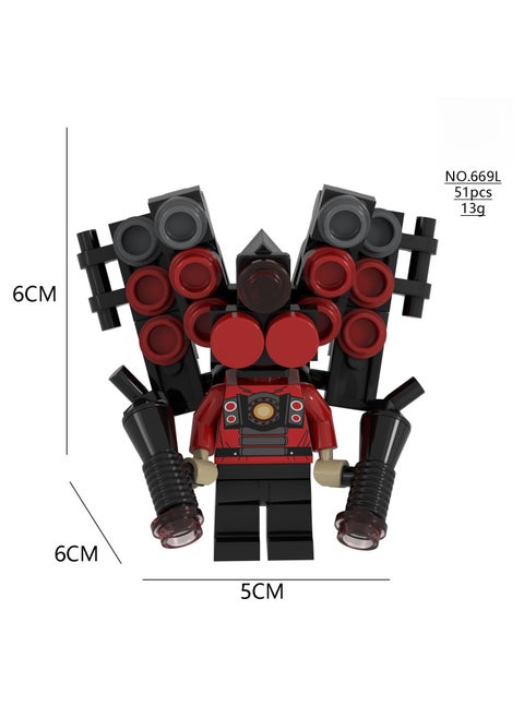 Skibidi Titan Toilet Figure Blocks Toy 669L Upgraded Titan Audio Man