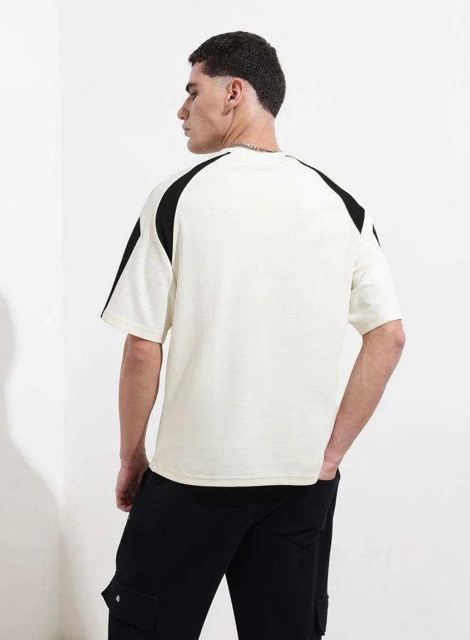 شركة المرآب الهندية Men Relaxed Fit Graphic Printed Crew Neck Half Sleeves T-Shirt