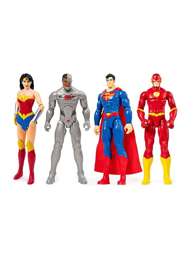 DC Comics 12-inch Action Figure 4-pack With Superman The Flash Wonder Woman And Cyborg Kids Toys For Boys And Girls Ages 3+ - Image 1