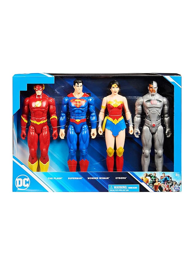 DC Comics 12-inch Action Figure 4-pack With Superman The Flash Wonder Woman And Cyborg Kids Toys For Boys And Girls Ages 3+ - Image 2