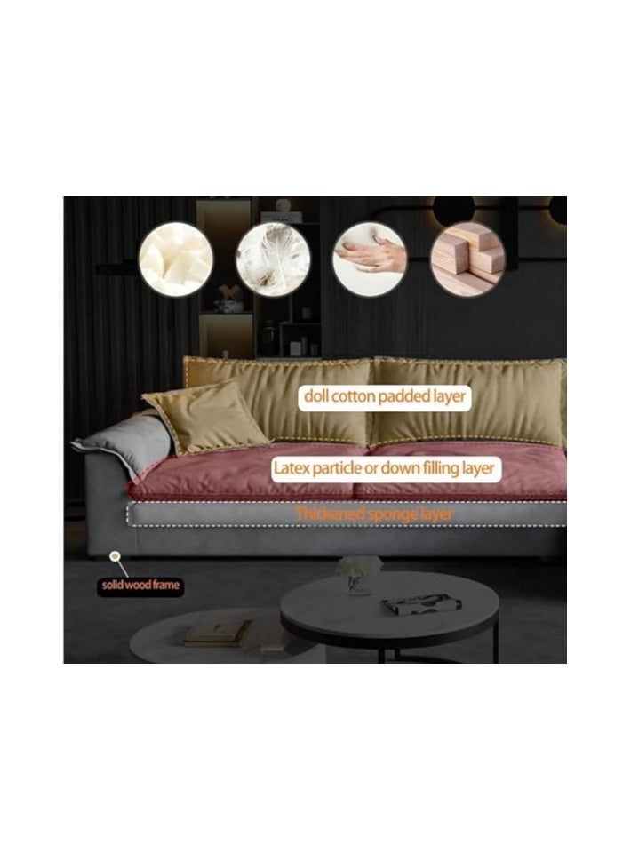 Ripple FURNITURE أريكة من قماش التكنولوجيا الإيطالية فاخرة خفيفة من اللاتكس المنخفض أريكة كبيرة جداً بحجم واسع لغرفة المعيشة مجموعة أريكة - Image 2