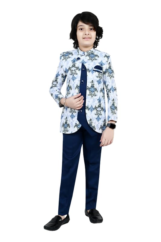 ZOLARIO Sherwani for Kids Boys, Ideal for Birthday, Marriage, Diwali and Other Functions. Color Navy Blue, Size -6-7 Years - Image 1