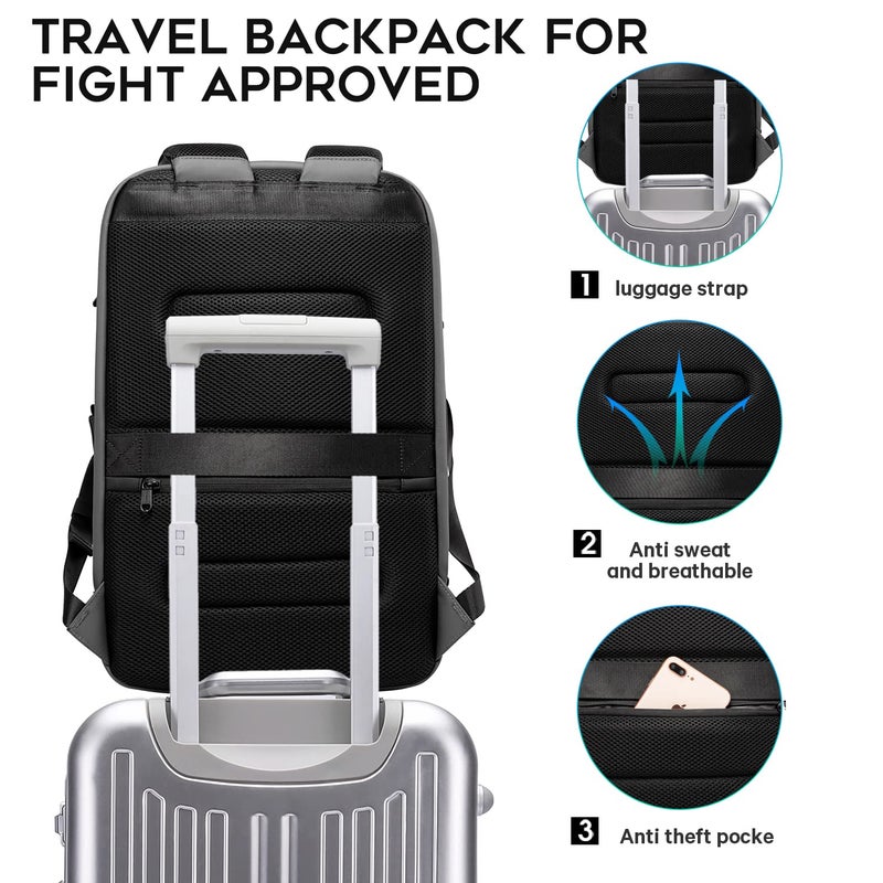 BANGE Business Laptop Smart backpack Can Hold 15.6 Inch Laptop Commute Backpack Carry on bag for men and women (Grey) - Image 5