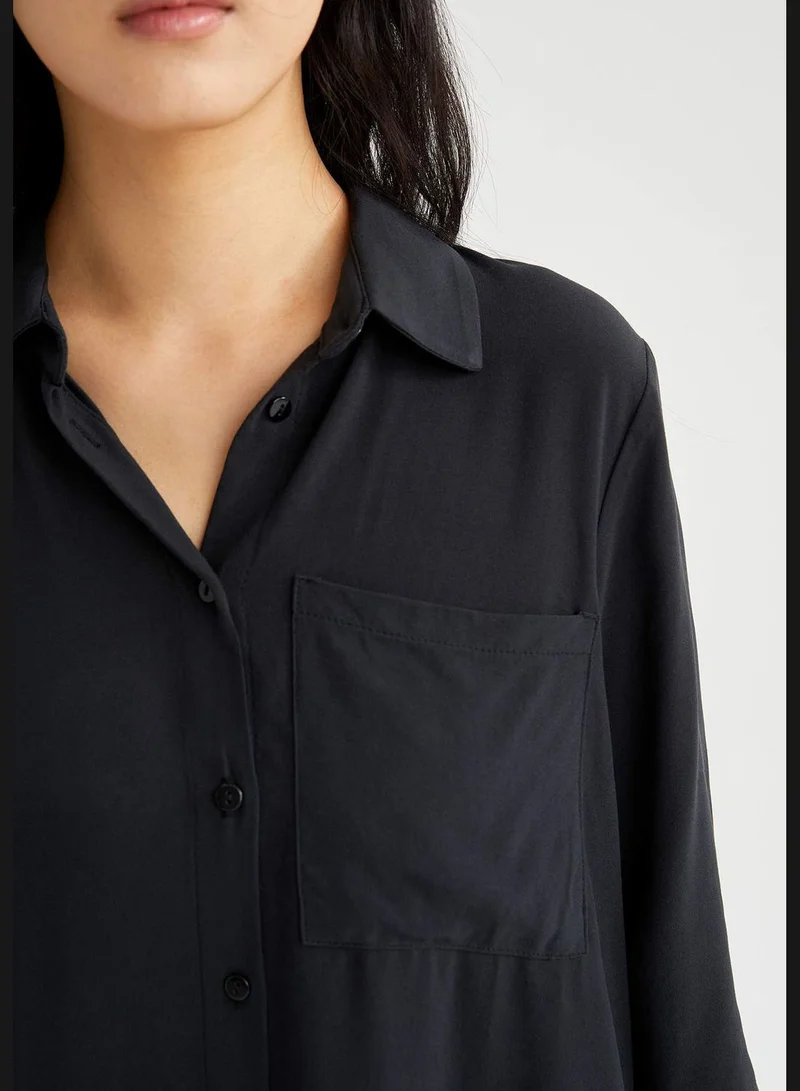 DeFacto Oversize Fit Long Sleeve Poplin Shirt