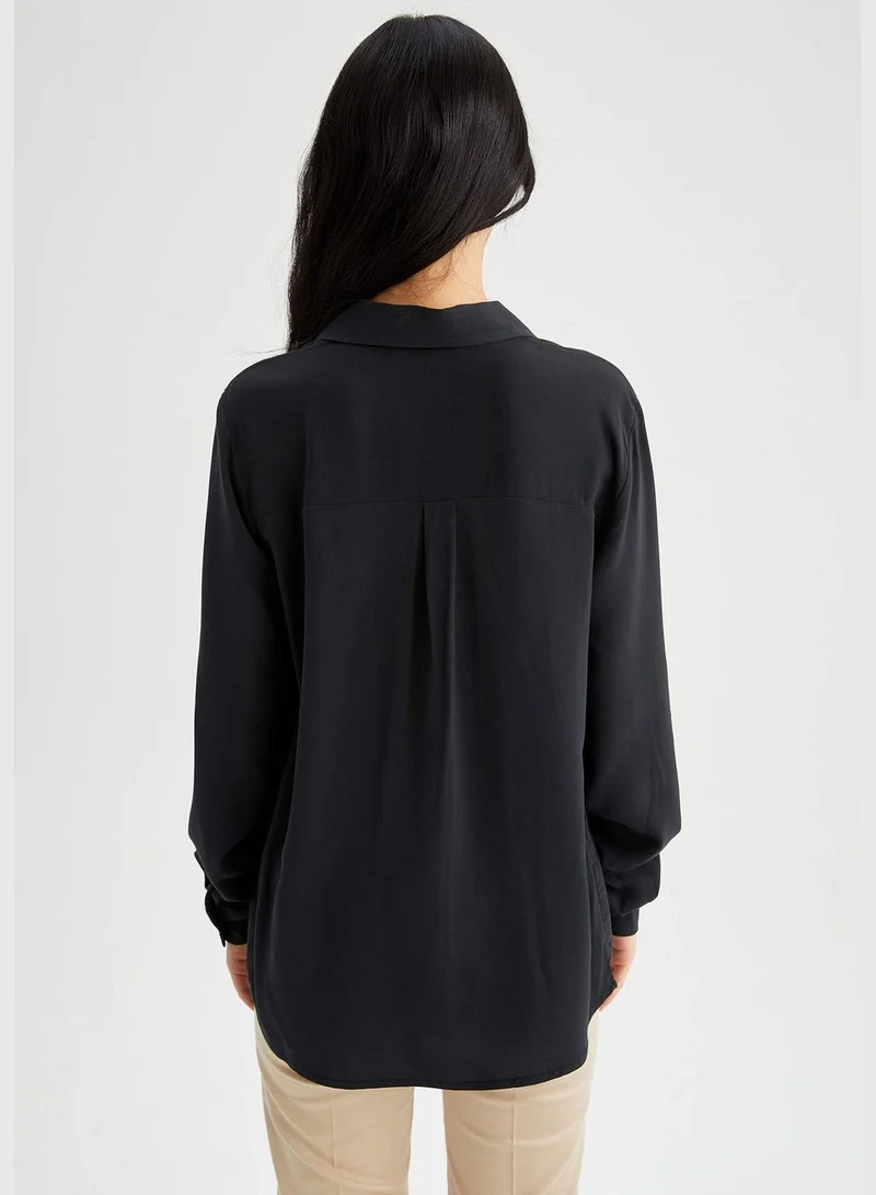 DeFacto Oversize Fit Long Sleeve Poplin Shirt
