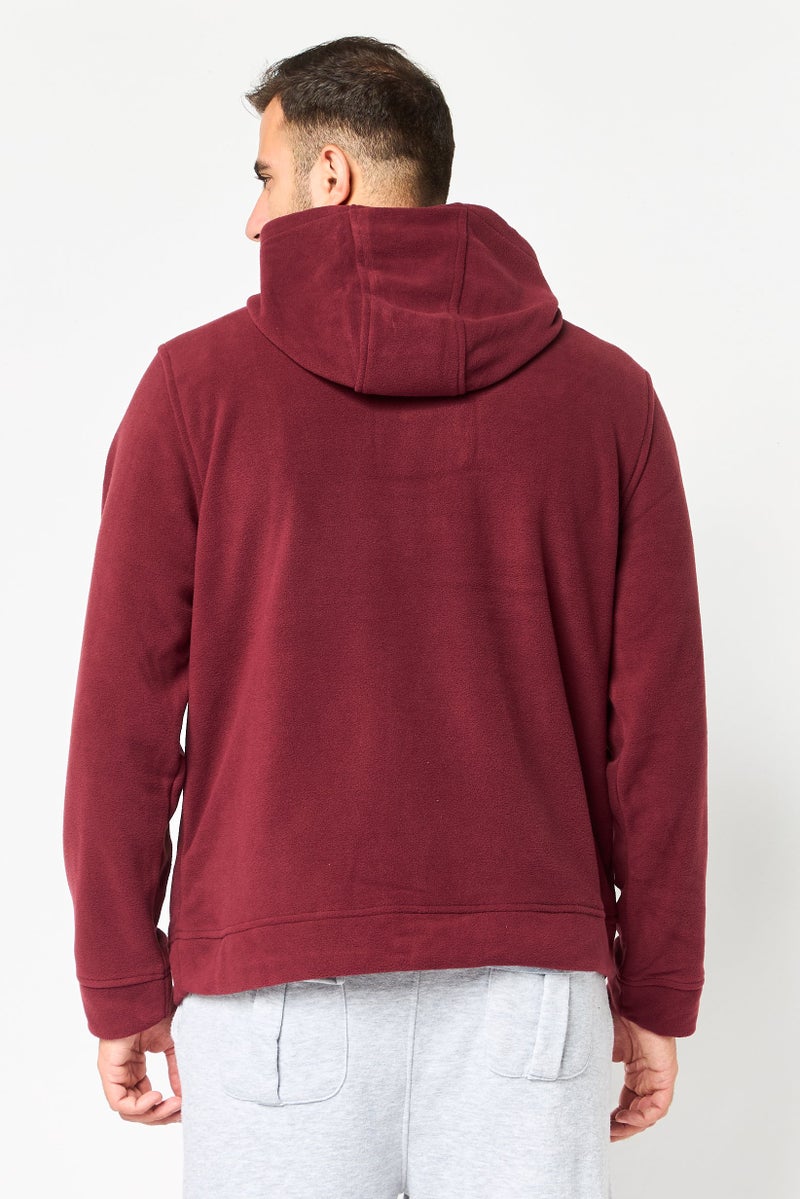 Reebok Men Sportswear Fit Long Sleeve Hoodies, Maroon - Image 4