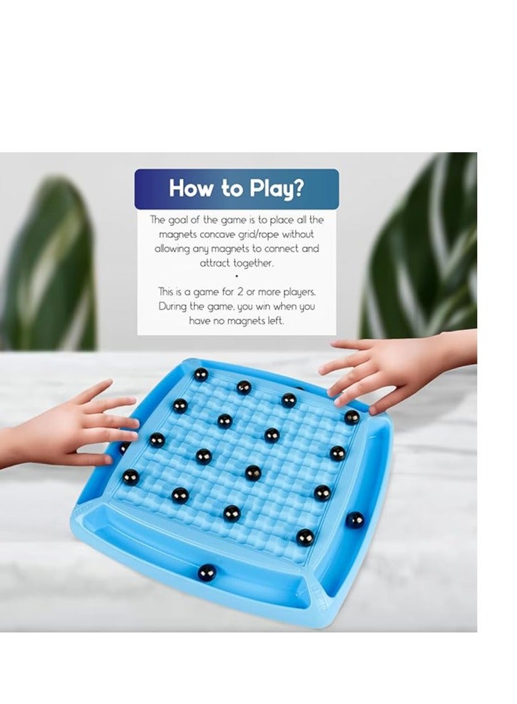 Magnetic Chess Game Set with Stones, Cluster Rock Board for Adults Kids 6 8 12 Strings Family Night, Portable Tabletop Strategy (Design 3) - Image 2
