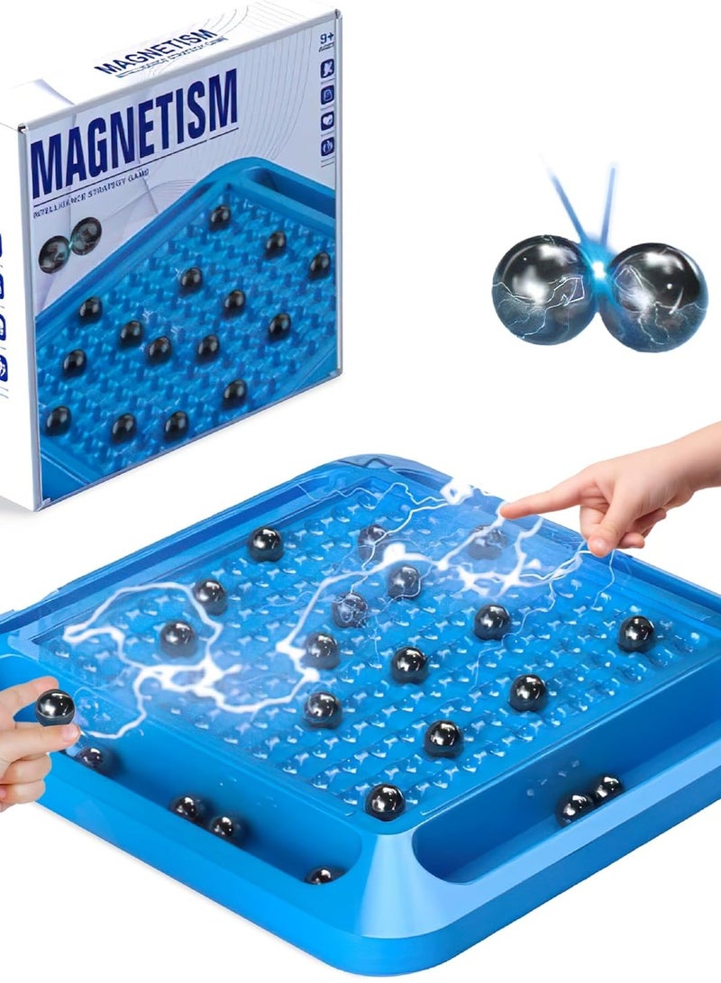 Magnetic Chess Game Set with Stones, Cluster Rock Board for Adults Kids 6 8 12 Strings Family Night, Portable Tabletop Strategy (Design 3) - Image 3