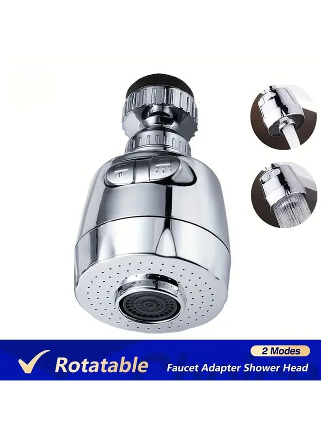360 Degree Rotatable Water Saving Anti Splash Faucet Aerator Silvery Chrome Finish - Image 1