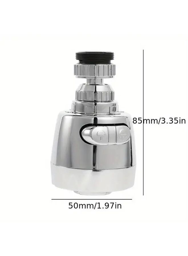 360 Degree Rotatable Water Saving Anti Splash Faucet Aerator Silvery Chrome Finish - Image 3