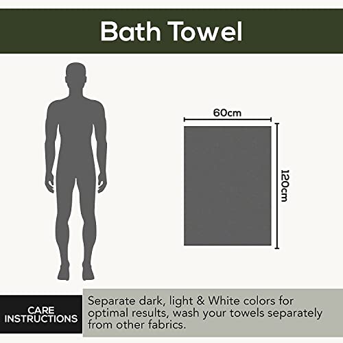 Spread Spain 100% Cotton Towels for Bath, Roman Bath Towel - Soft, Fluffy and Absorbent, 600 GSM, Medium Towels for Bath, 1 Piece Bath Towel for Men/Women, 60 cms x 120 cms - Charcoal Grey - Image 5