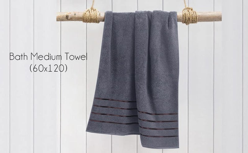 Spread Spain 100% Cotton Towels for Bath, Roman Bath Towel - Soft, Fluffy and Absorbent, 600 GSM, Medium Towels for Bath, 1 Piece Bath Towel for Men/Women, 60 cms x 120 cms - Charcoal Grey - Image 2