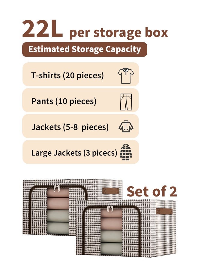 Cedarwave - 2 Pack Storage Organizer for Clothes, Clothes Organizer, Wardrobe Organiser, Foldable Storage Box - Image 1