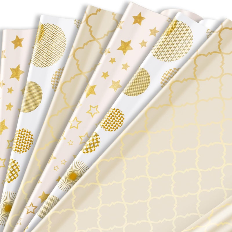 Party Propz Party Propz Gift Wrapping Paper Pack of 6Pcs Gift Wrapping Paper Sheets Gift Paper Sheets Gift Wrapping Paper Roll Packing Paper for Gift Wrap Gift Wrapping Material Packing Paper for Gifts - Image 1