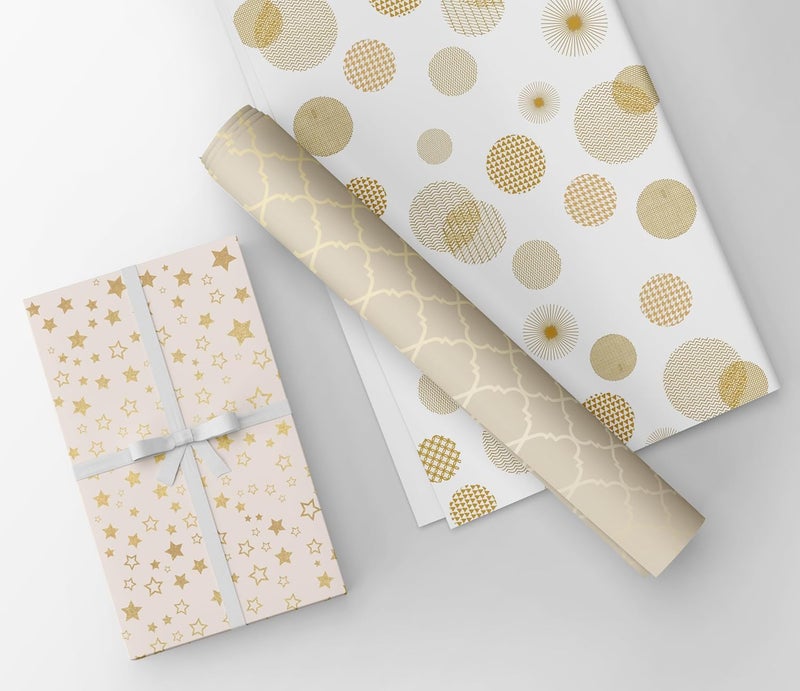 Party Propz Party Propz Gift Wrapping Paper Pack of 6Pcs Gift Wrapping Paper Sheets Gift Paper Sheets Gift Wrapping Paper Roll Packing Paper for Gift Wrap Gift Wrapping Material Packing Paper for Gifts - Image 3