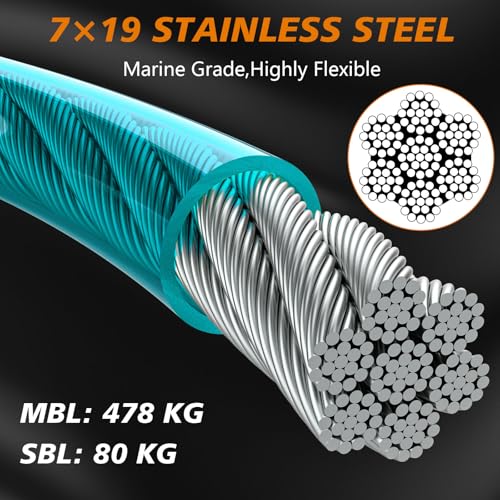 XiaZ Dog Tie Out Cable, Dog Leads for Yard 8/10/15/20/30/50 Feet, Heavy Duty Pet Runner Tether Chain Outside for Small Medium Large Dogs Up to 120 LBS (30 FT, Teal) - Image 3