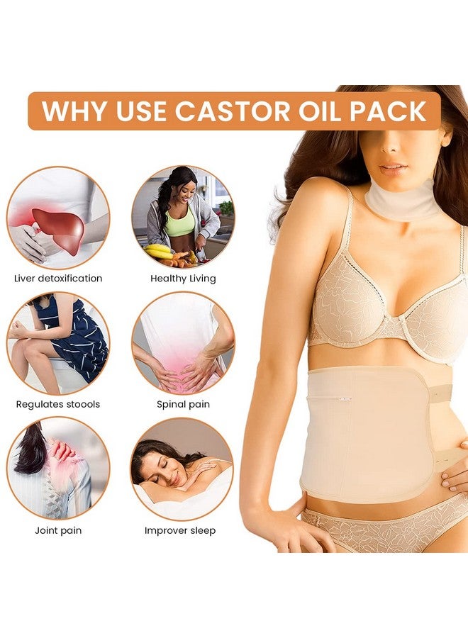 MAYCREATE® Castor Oil Pack, Adjustable Reusable Organic Castor Oil Pack Kit, Castor Oil Packs for Liver Detox Waist and Thyroid Neck, Castor Oil Pack Wrap with Adjustable Elastic Strap - Image 3
