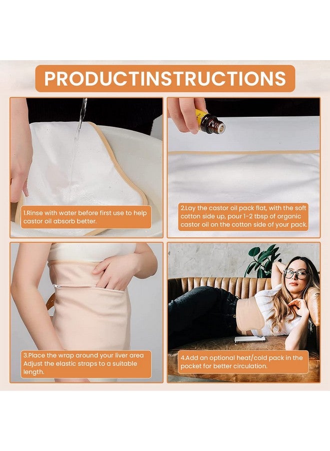 MAYCREATE® Castor Oil Pack, Adjustable Reusable Organic Castor Oil Pack Kit, Castor Oil Packs for Liver Detox Waist and Thyroid Neck, Castor Oil Pack Wrap with Adjustable Elastic Strap - Image 5