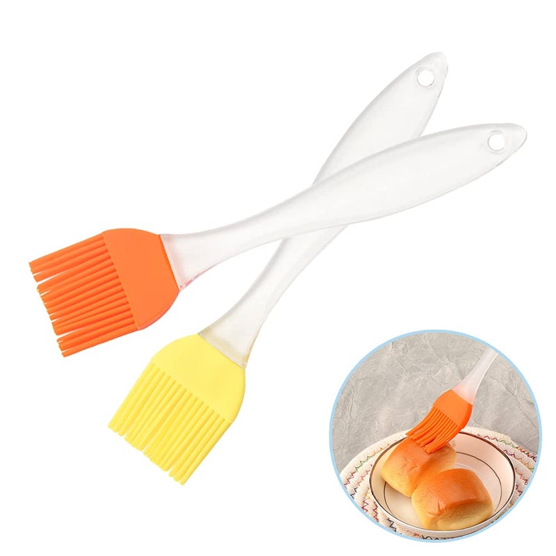 CCLKHY 2 Pcs Pastry Brush Silicone Cooking Baking Brush Set Grill Brush Heat Resistant Oil Brush Suit for Barbecues Pastries Food Stirring Baking Cooking 2PCSSKS