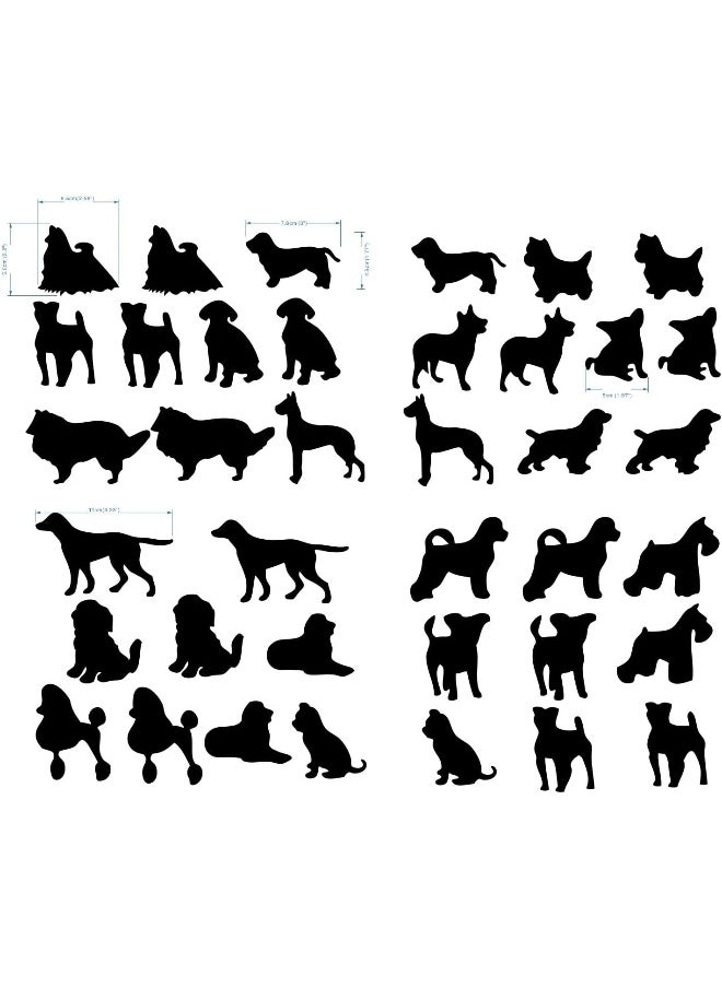 JURUOXIN 38 Pcs / Set Dog Wall Decals Vinyl Animal Sticker Animal Footprint Wall Art Decoration for Kids Boy Girl Baby Nursery Bedroom Living Room Animal Tracks Decor YMX61 (Black)  - Image 4
