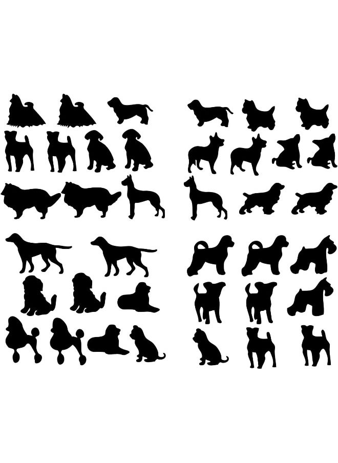 JURUOXIN 38 Pcs / Set Dog Wall Decals Vinyl Animal Sticker Animal Footprint Wall Art Decoration for Kids Boy Girl Baby Nursery Bedroom Living Room Animal Tracks Decor YMX61 (Black)  - Image 2
