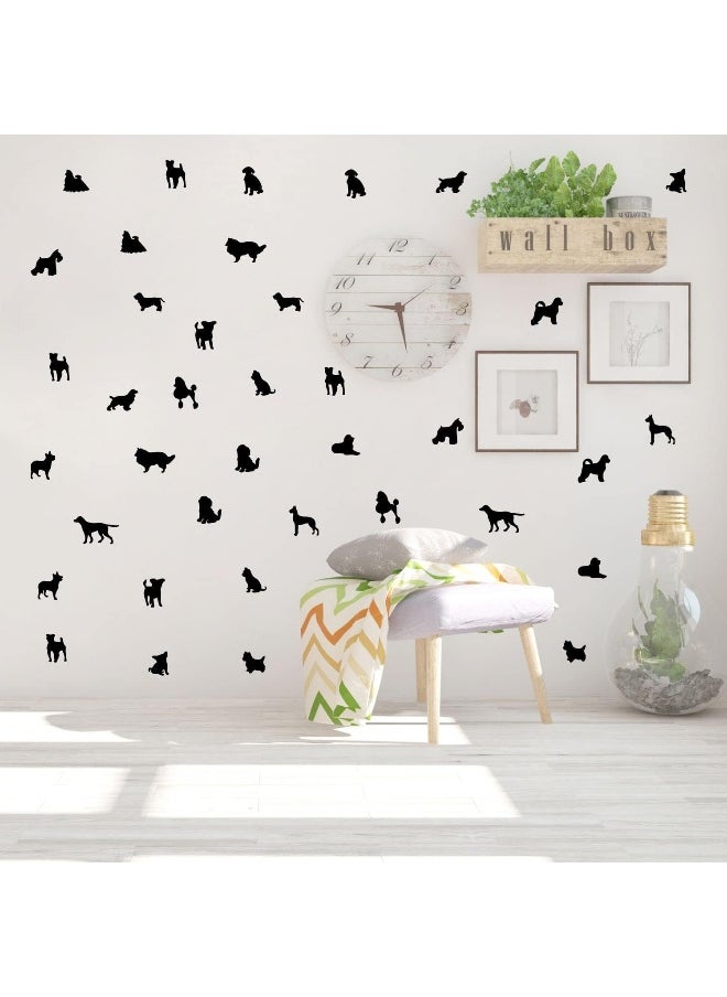 JURUOXIN 38 Pcs / Set Dog Wall Decals Vinyl Animal Sticker Animal Footprint Wall Art Decoration for Kids Boy Girl Baby Nursery Bedroom Living Room Animal Tracks Decor YMX61 (Black)  - Image 3