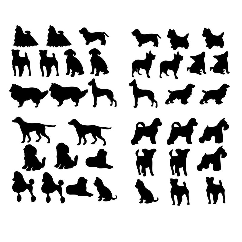 JURUOXIN 38 Pcs/Set Dog Wall Decals Vinyl Animal Sticker Animal Footprint Wall Art Decoration for Kids Boy Girl Baby Nursery Bedroom Living Room Animal Tracks Decor YMX61 (Black) - Image 2