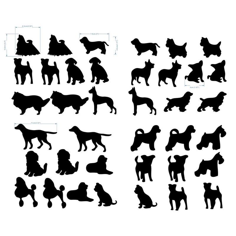 JURUOXIN 38 Pcs/Set Dog Wall Decals Vinyl Animal Sticker Animal Footprint Wall Art Decoration for Kids Boy Girl Baby Nursery Bedroom Living Room Animal Tracks Decor YMX61 (Black) - Image 4