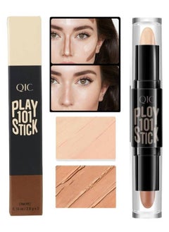 QIC Ploy 101 Stick Double ended 2 in1 Highlight Contour Highlighter Makeup Stick Eye Concealer Stick Facial Highlighter Makeup Mineral Contour Concealer Stick Palette Concealer Shadow Pen 02  - Image 1
