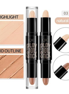 QIC Ploy 101 Stick Double ended 2 in1 Highlight Contour Highlighter Makeup Stick Eye Concealer Stick Facial Highlighter Makeup Mineral Contour Concealer Stick Palette Concealer Shadow Pen 02  - Image 2