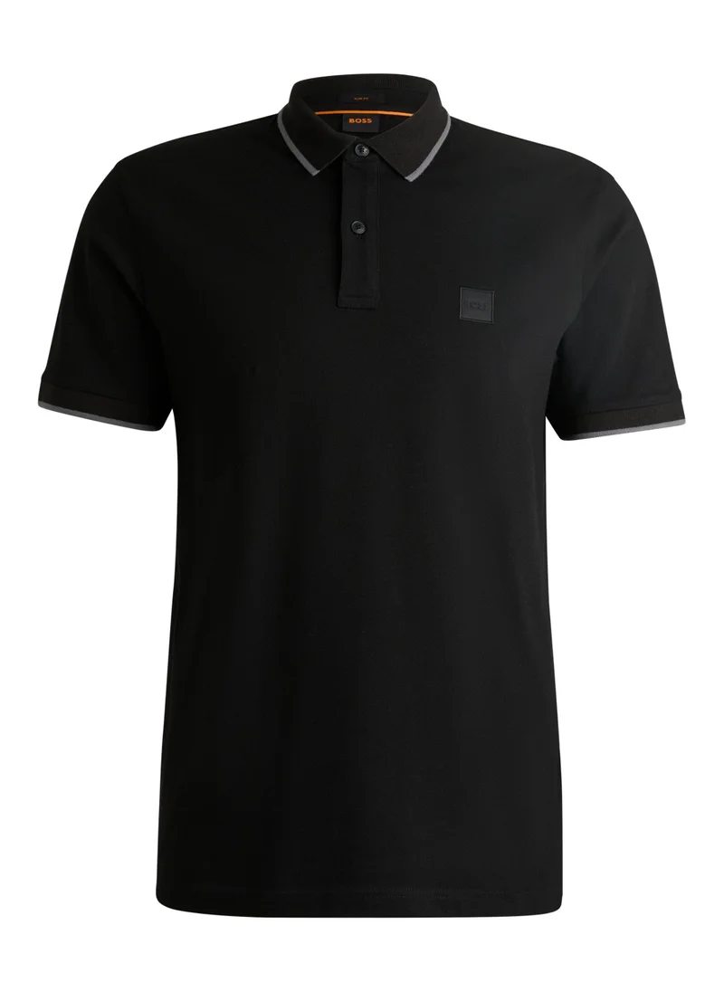 بوس Slim-fit polo shirt in stretch-cotton piqué