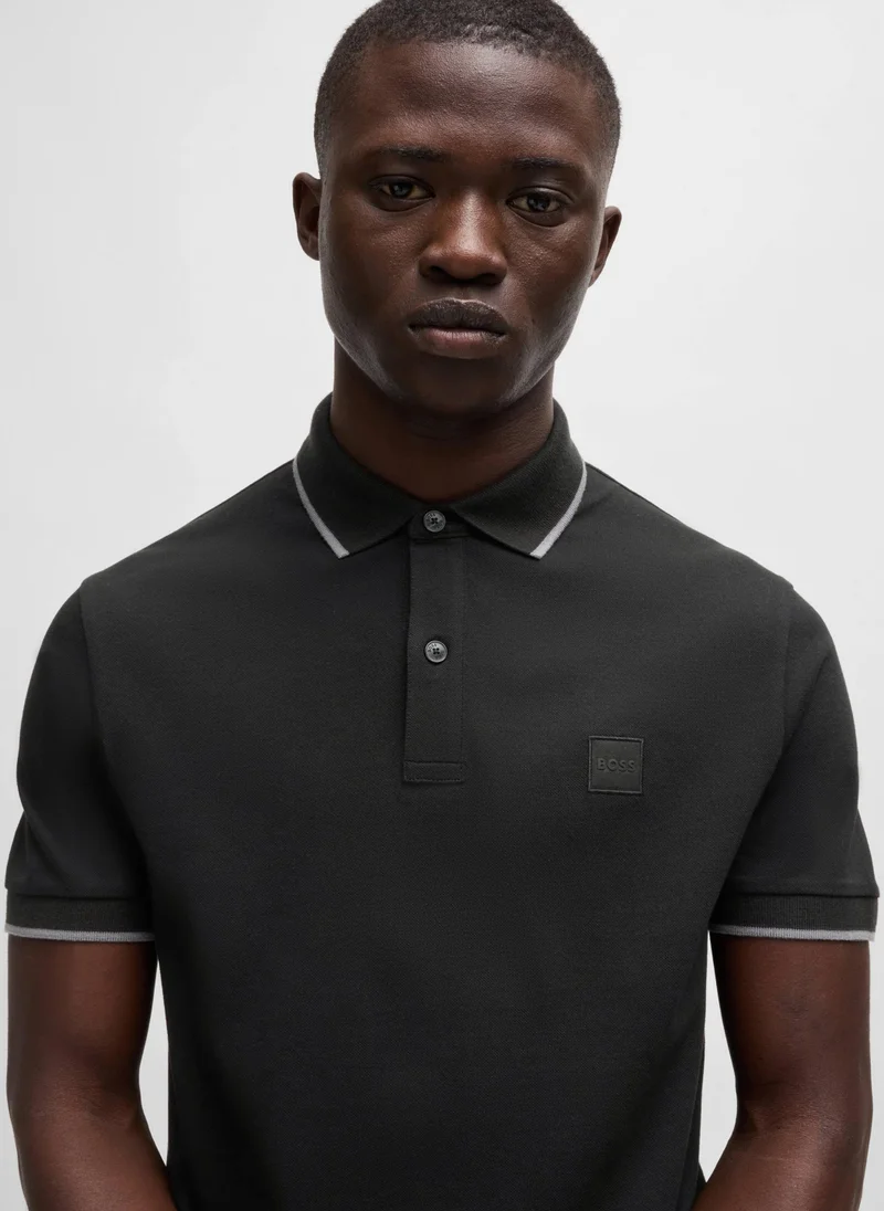 بوس Slim-fit polo shirt in stretch-cotton piqué