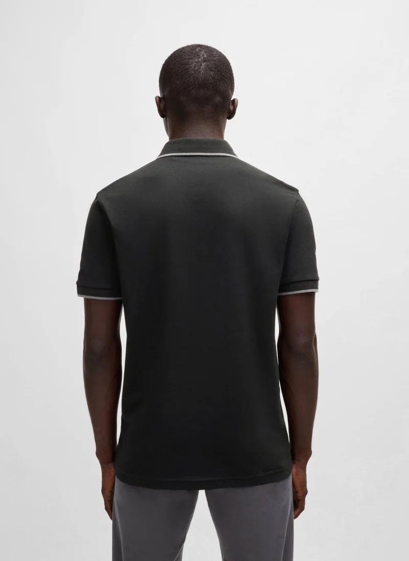 بوس Slim-fit polo shirt in stretch-cotton piqué