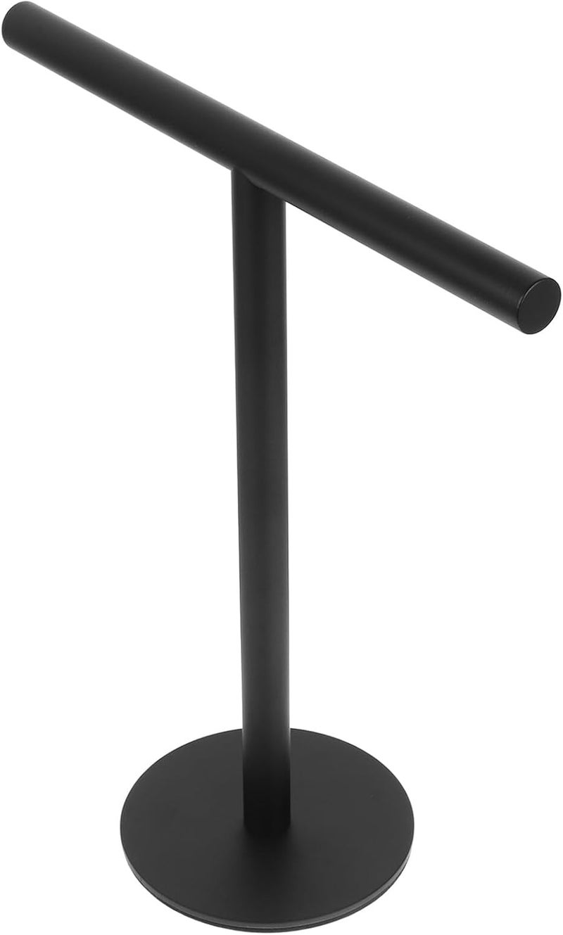 All temp range compatible build VICASKY 304 Stainless Steel Towel Stand Towel Rack Round Base Black T-Shaped Bathroom Vanity Countertop for Home and Rv User tested optimized build Classic practical design Modern warehouse management All item simple matching build Freeze crack proof Gulf climate upgraded quality Upgraded classic design Anti slip Assorted natural tone picks KSA stocked goods Low dust buildup Temp & permanent project compatible Leakproof sealed Long term heavy use compatible Fast & slow shipment compatible Fine detail All-round applied quality Stable domestic stock KSA market popular practical build Multi-market matching options Multi warehouse process Global upgraded economical craftsmanship Modern look Multiple local stock source - Image 1