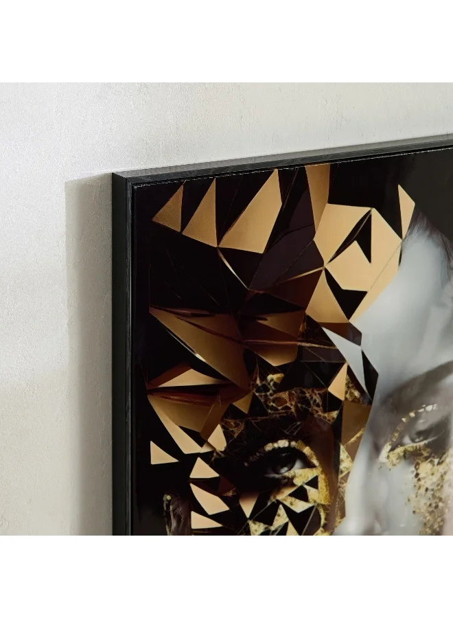 Home Box Cyprus Odean Lady with Roots Abstract Framed Picture with Foil - 60x90x2.8 cm
