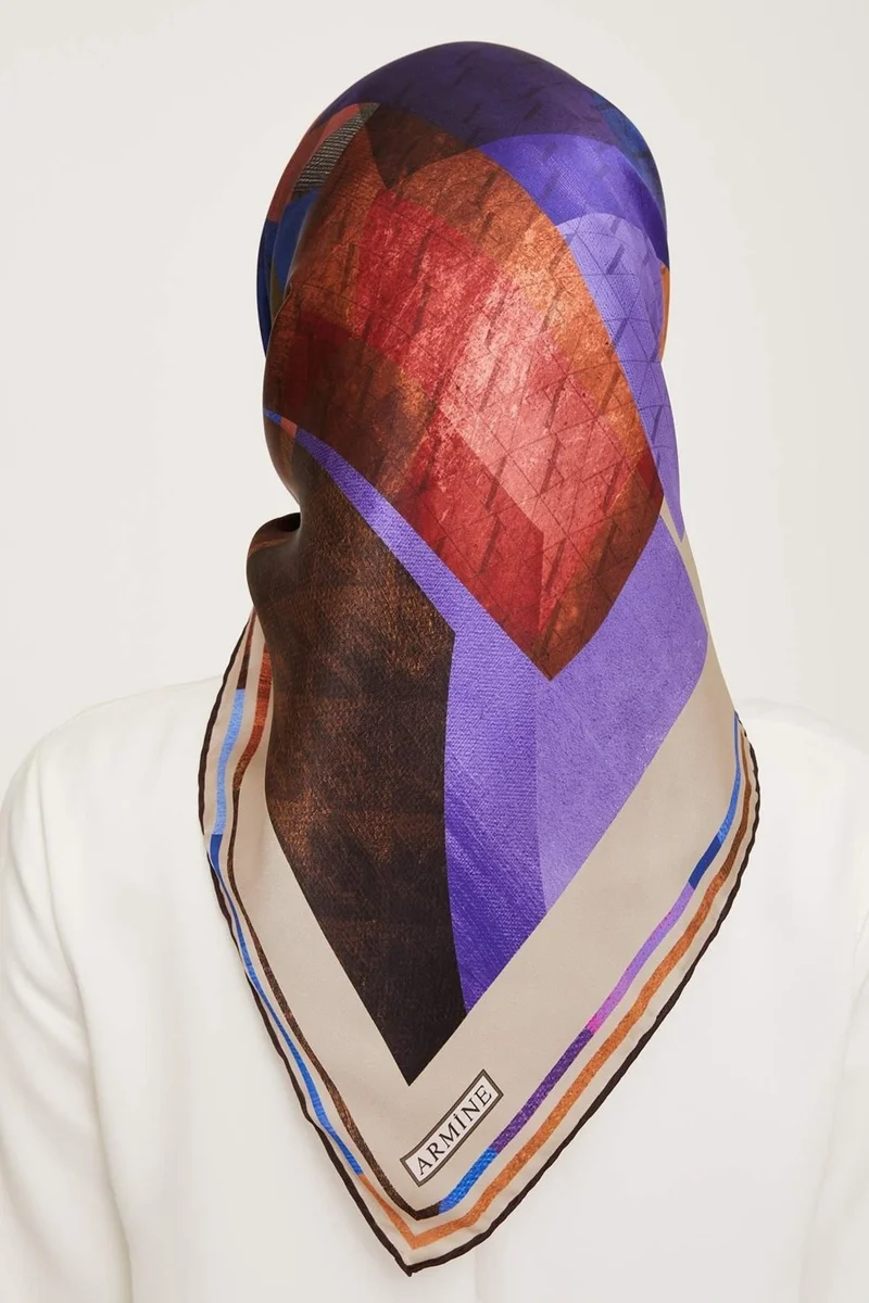 ARMINE Silk Scarf 9002D-51 - 2023 Winter Silk Twill