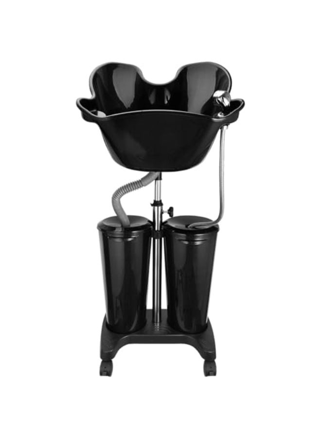 johgee Portable Shampoo Bowl with Electric Pump Plastic Shampoo Unit with 2 Bucket and Drain Hoses Basin Height Adjustable Portable Salon Sink for Home Salon Use - Image 1