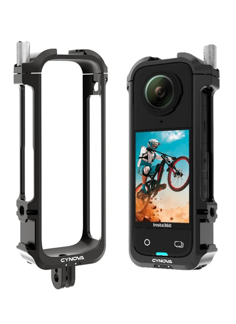 ماركة غير محددة إطار وقائي من سبائك الألومنيوم مقاوم للصدمات لكاميرا Insta360 X4 - حامل محمول متين ضد السقوط، خفيف الوزن وسهل الحمل، تصميم أنيق مناسب للسفر  - Image 2