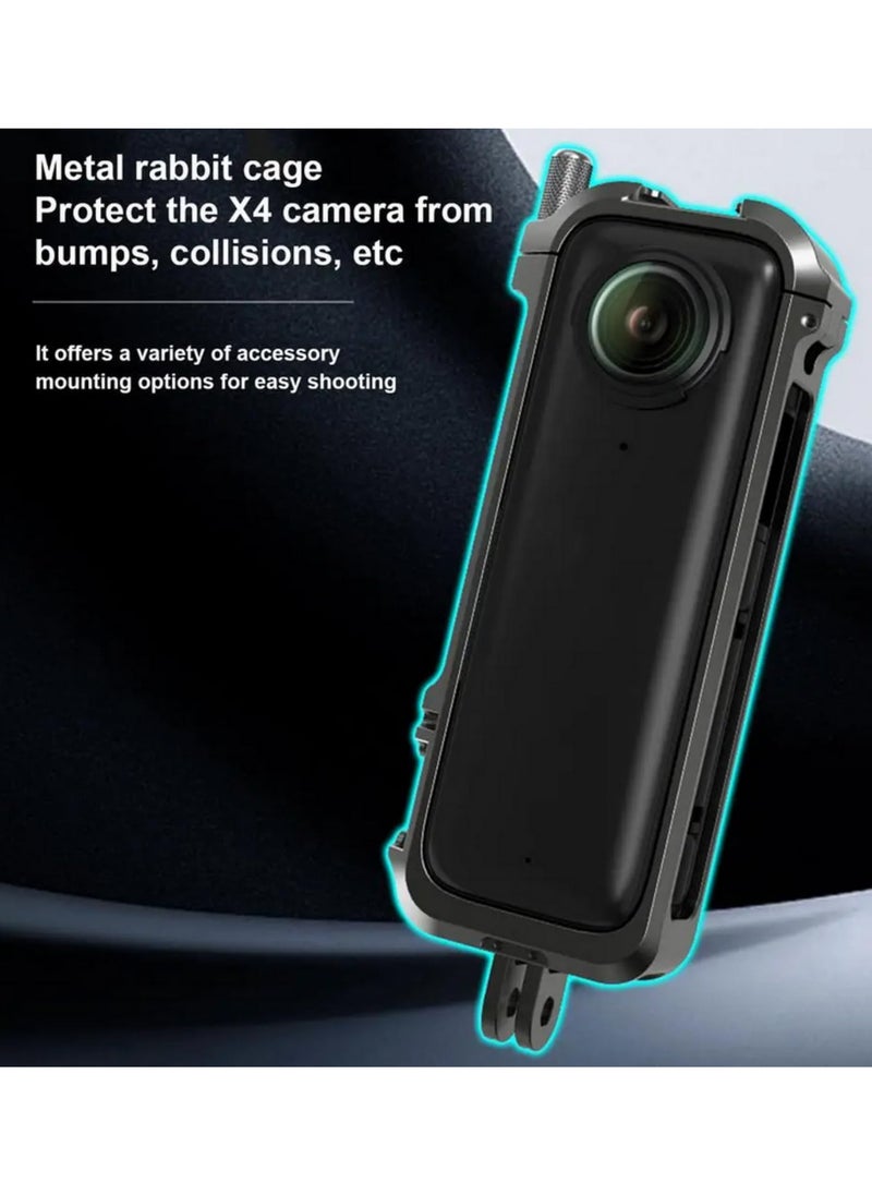 ماركة غير محددة إطار وقائي من سبائك الألومنيوم مقاوم للصدمات لكاميرا Insta360 X4 - حامل محمول متين ضد السقوط، خفيف الوزن وسهل الحمل، تصميم أنيق مناسب للسفر  - Image 5