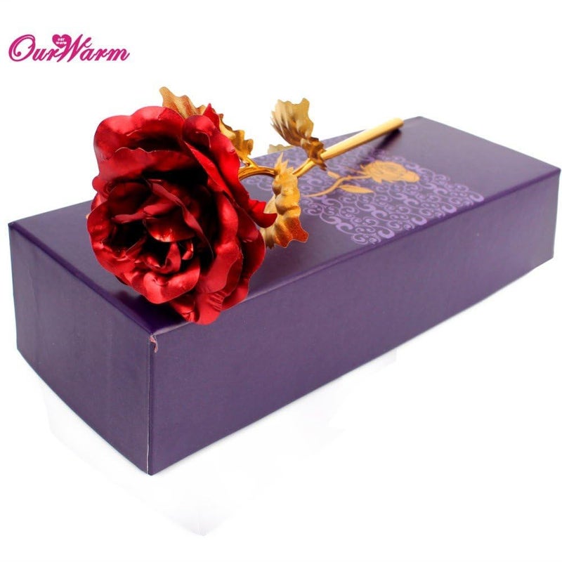 Lavanaya Silver Lavanaya Silver Artificial Red Rose Flower with Box and Carry Bag Elegant Decorative Piece for Home or Office Ideal Gift for Someone Special 30x10x8 cm Red 100 g  - Image 2