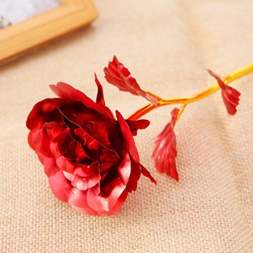 Lavanaya Silver Lavanaya Silver Artificial Red Rose Flower with Box and Carry Bag Elegant Decorative Piece for Home or Office Ideal Gift for Someone Special 30x10x8 cm Red 100 g  - Image 1
